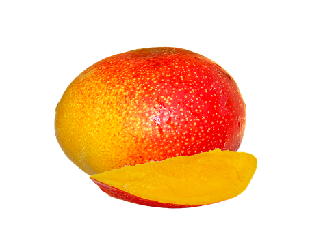 A Mango With A Slice Of Mango
