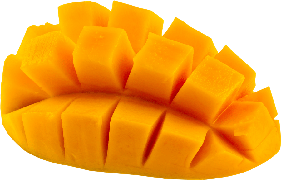 A Mango Cut Into Cubes