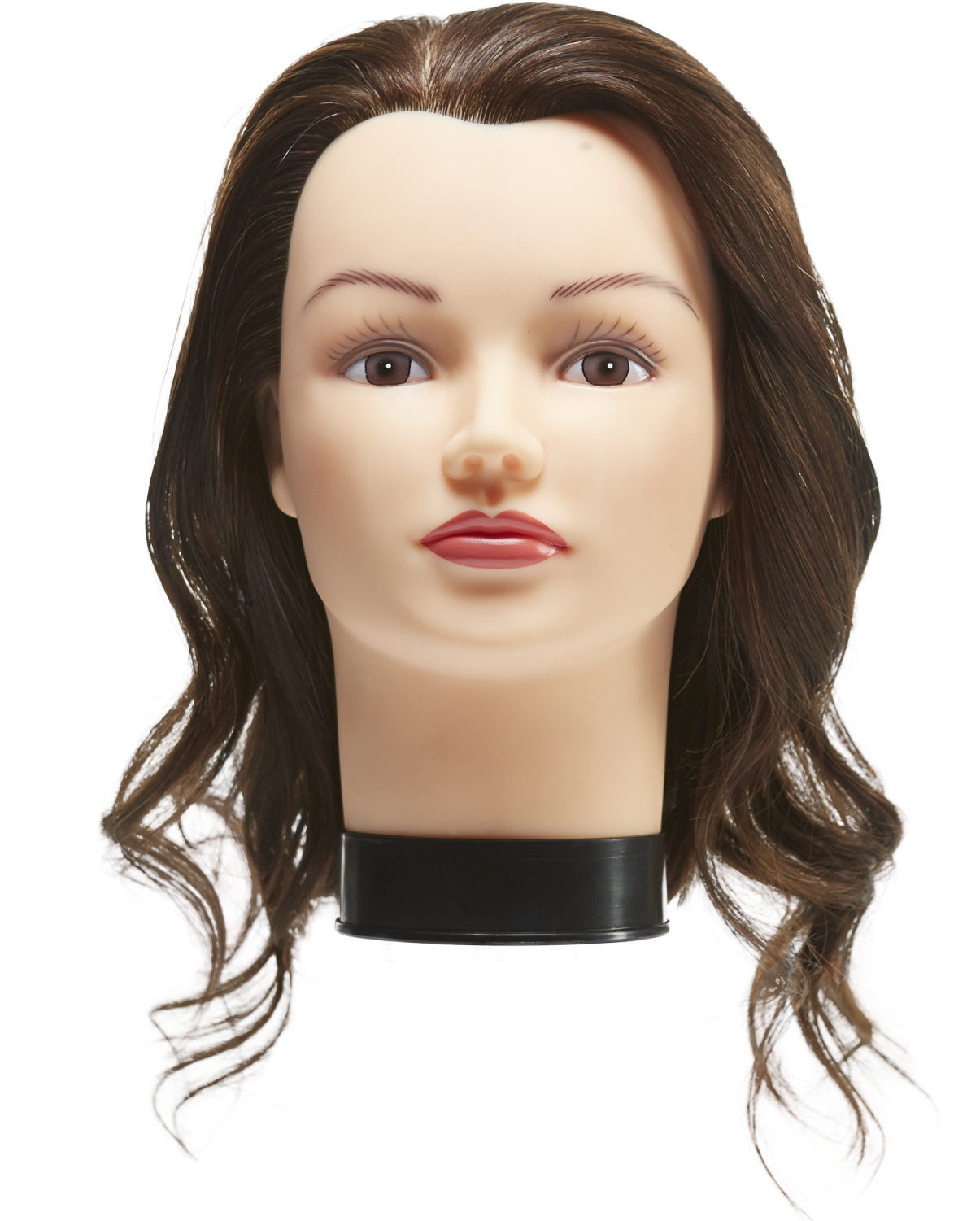 A Mannequin Head With A Black Collar