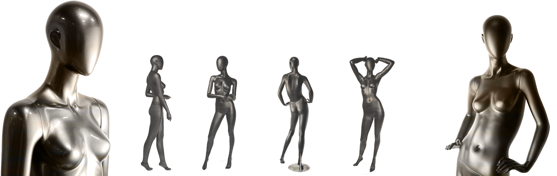 Several Mannequins In Different Poses