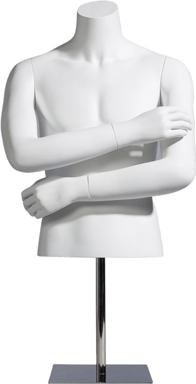 A White Mannequin With Arms Crossed