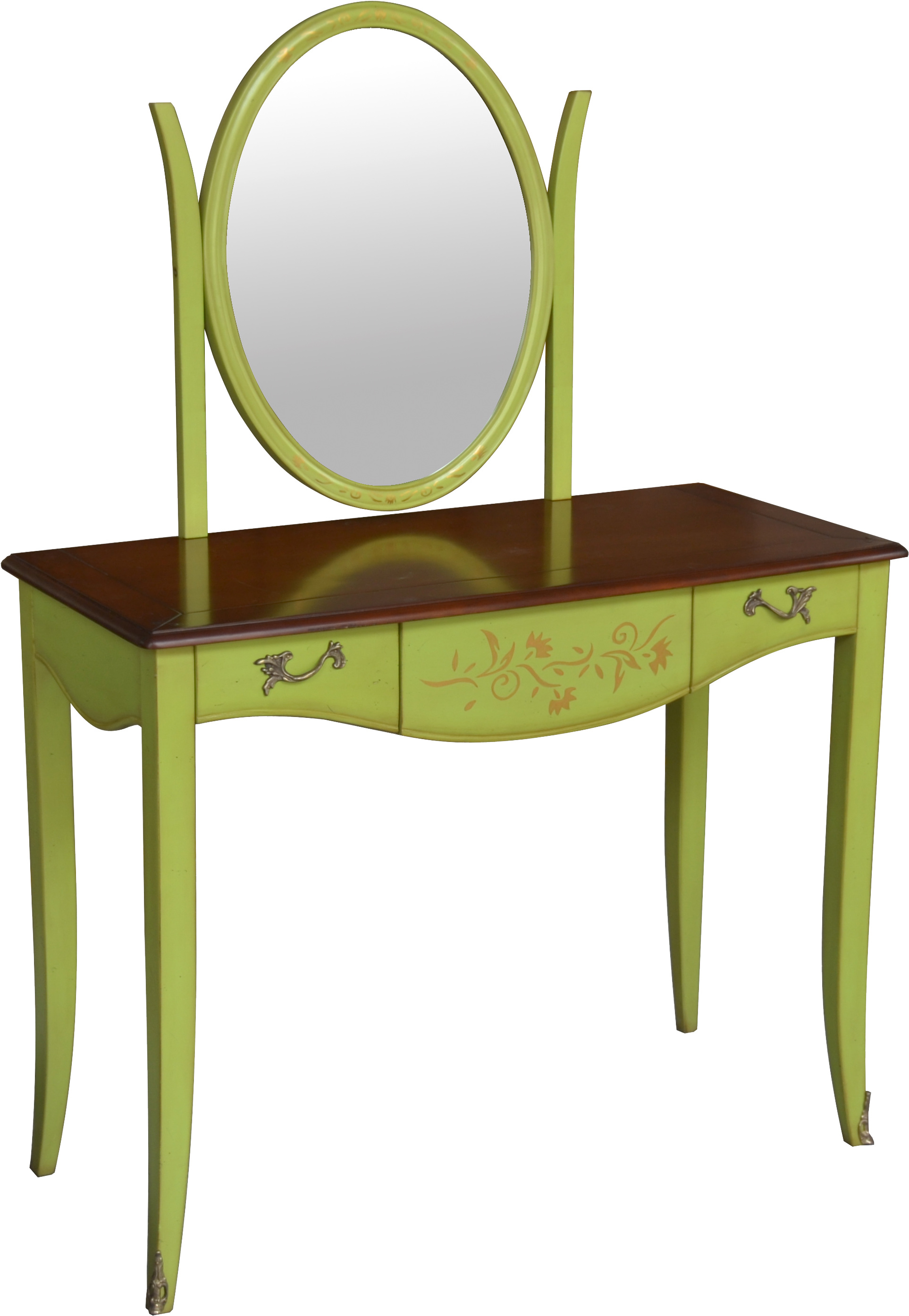 A Green And Brown Vanity Table