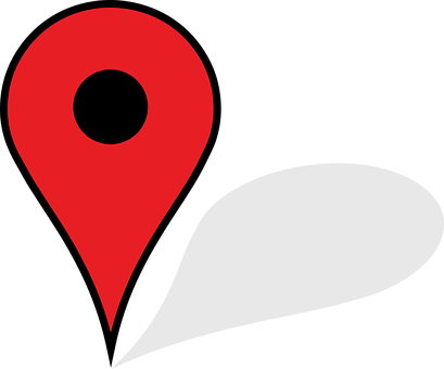 A Red Location Pin On A Black Background
