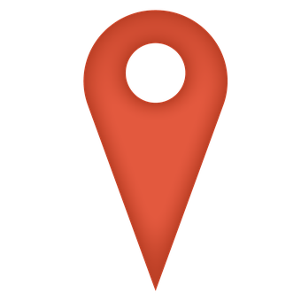 A Red Location Pin With A Black Circle