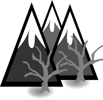 A Logo Of A Mountain With Trees