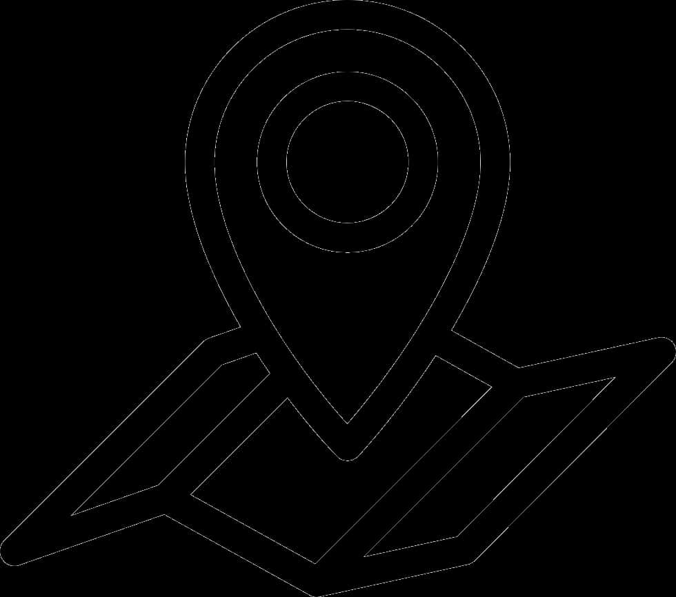 A Black And White Outline Of A Location Pin