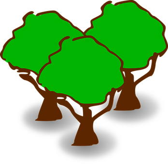 A Drawing Of A Group Of Trees