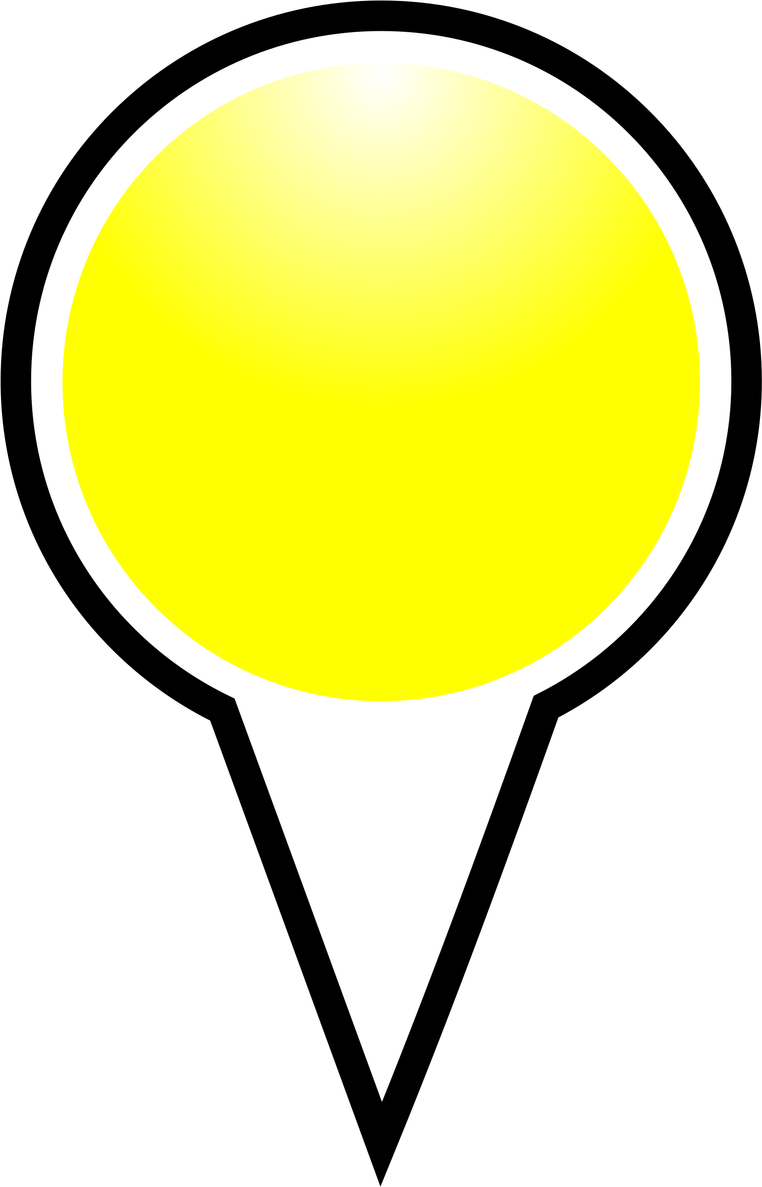 A Yellow Circle On A White Point