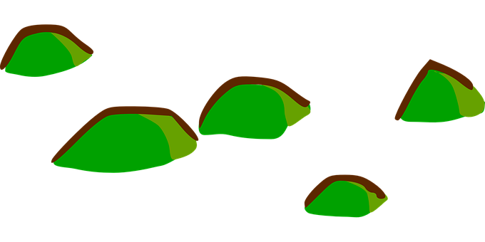 A Green And Brown Objects