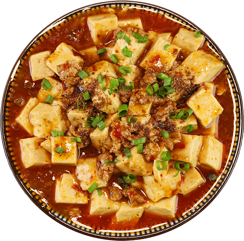A Bowl Of Food With Green Onions And Meat