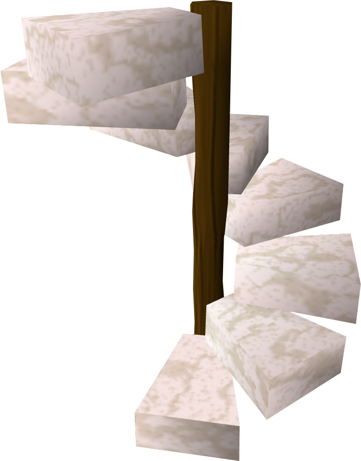 A White Stone Staircase With A Black Background