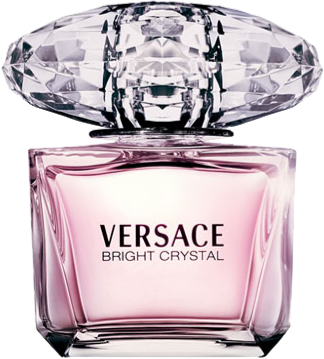 A Pink Perfume Bottle With A Diamond Cap