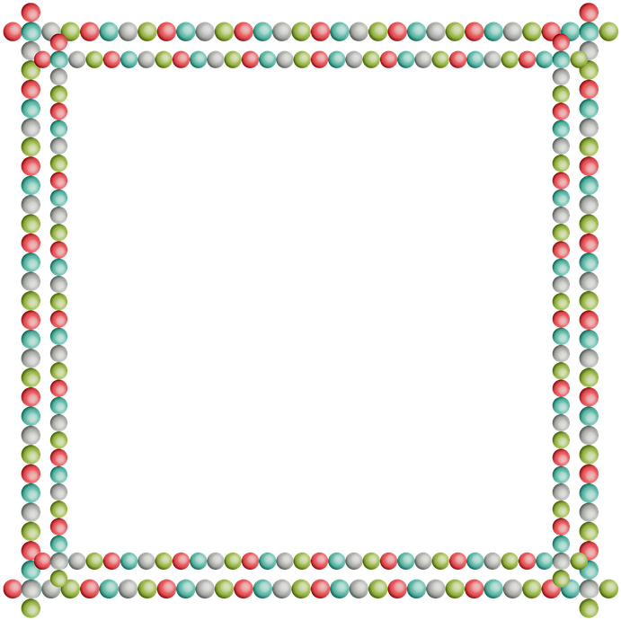 A Square Frame Of Colorful Beads