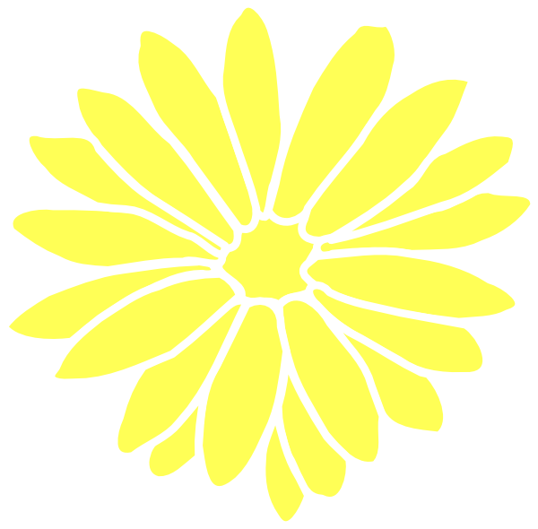 A Yellow Flower With White Outline
