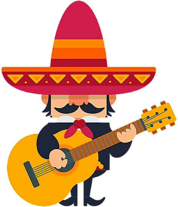 A Cartoon Character In A Sombrero Playing A Guitar