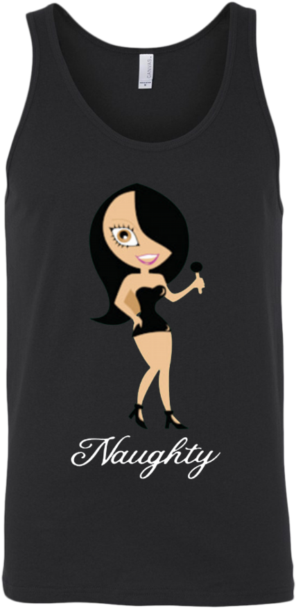 A T-shirt With A Cartoon Woman Holding A Microphone