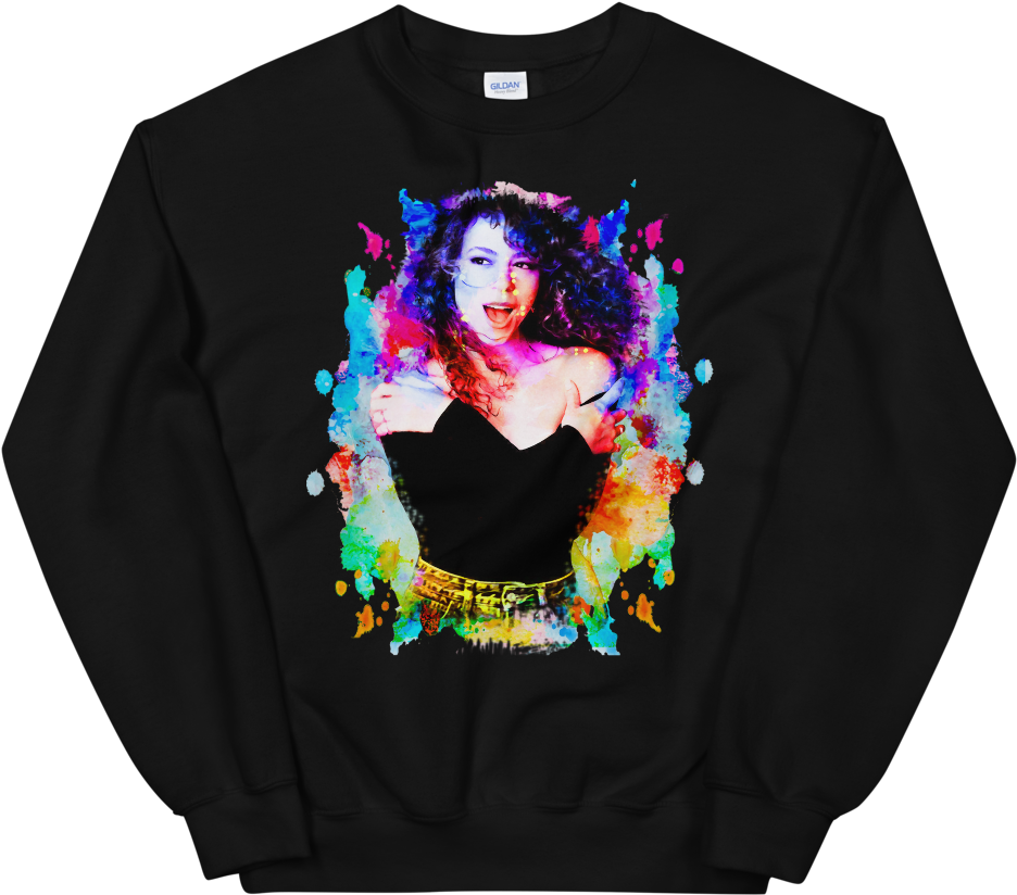 A Black Sweatshirt With A Woman On It