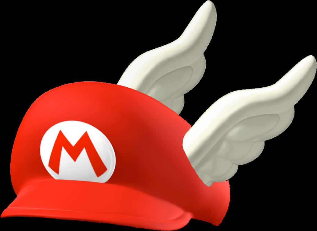 A Red Hat With White Wings
