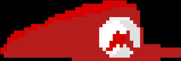 A Red And White Pixelated Object
