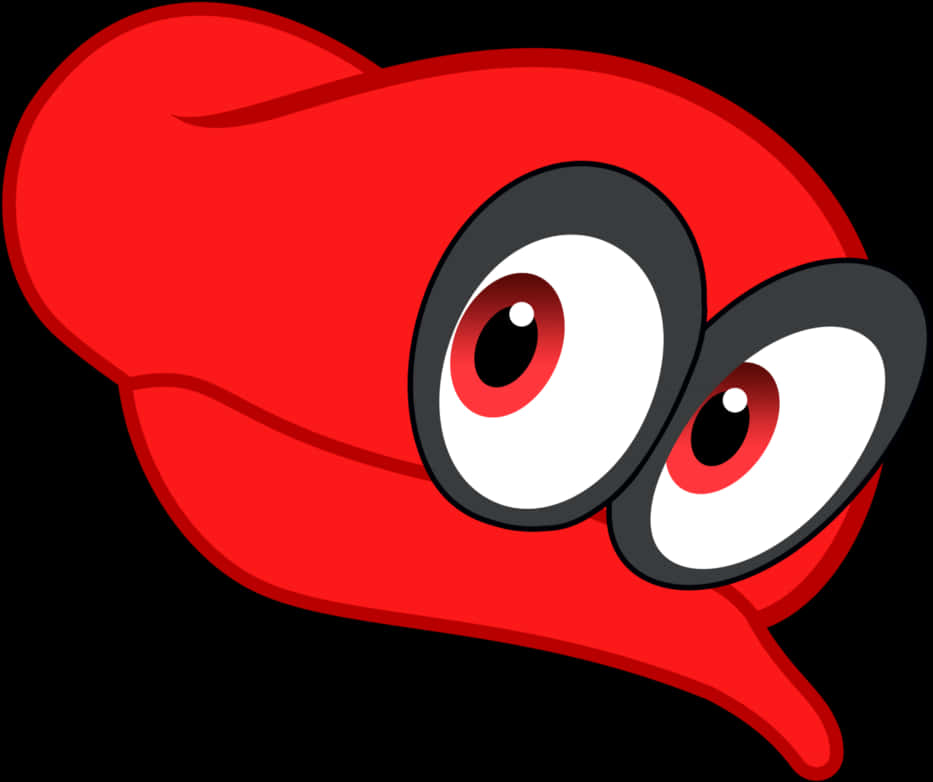 A Cartoon Of A Red Slug With Eyes
