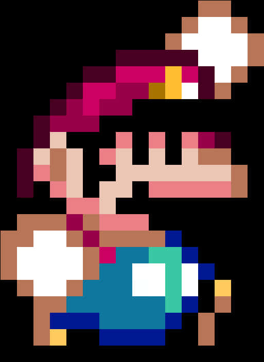 A Pixelated Video Game Character