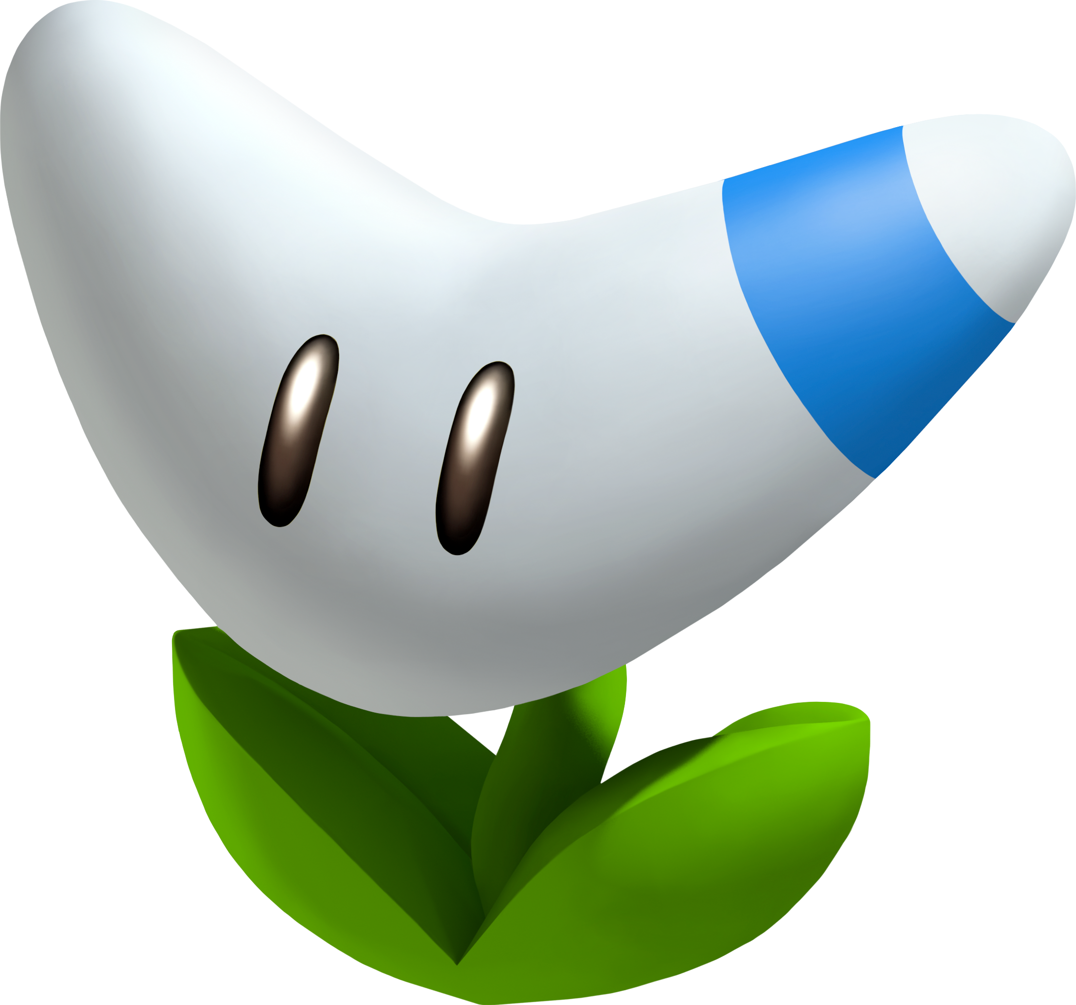 A Cartoon Flower With A Blue And White Nose