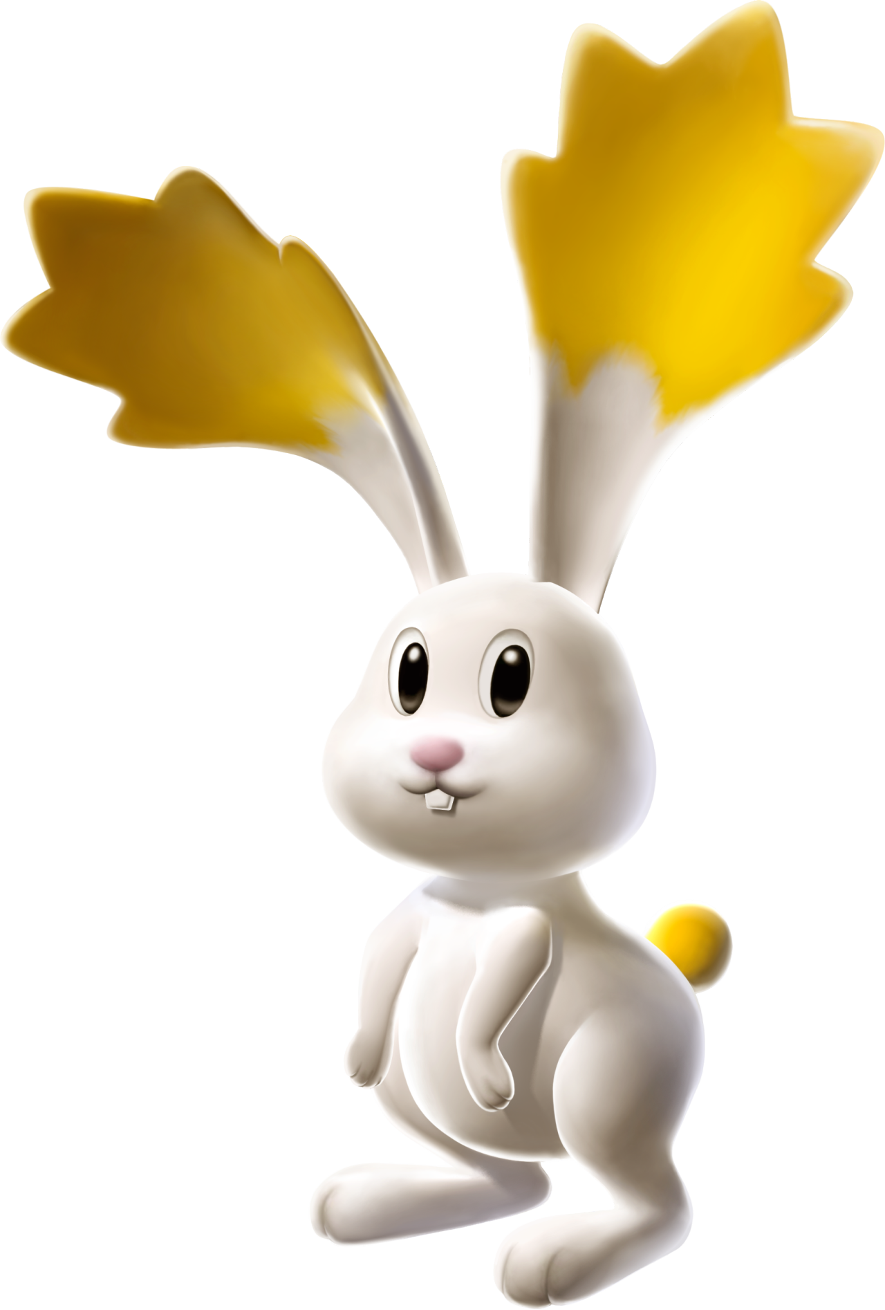 A Cartoon Rabbit With Yellow Ears