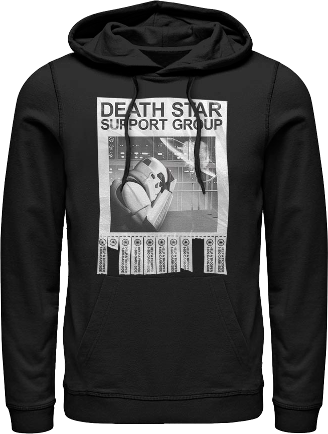 A Black Hoodie With A White Image On It