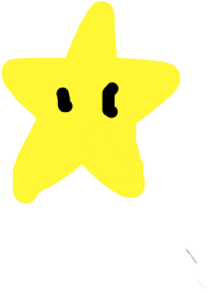 A Yellow Star With A Face Cut Out