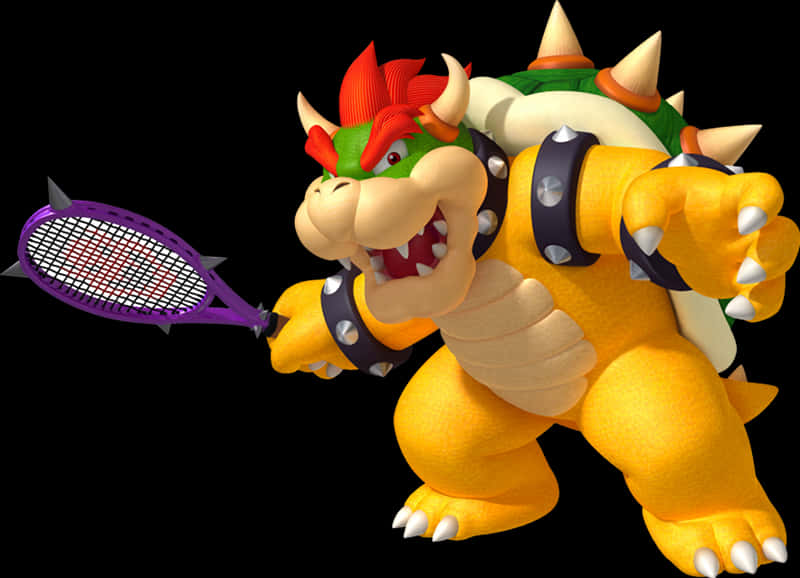 A Cartoon Character Holding A Tennis Racket