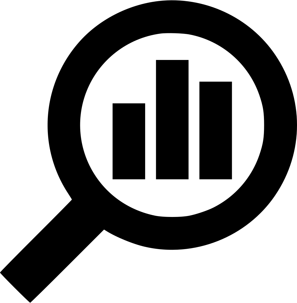 A Magnifying Glass With Graph In It