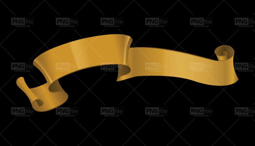 A Gold Ribbon On A Black Background