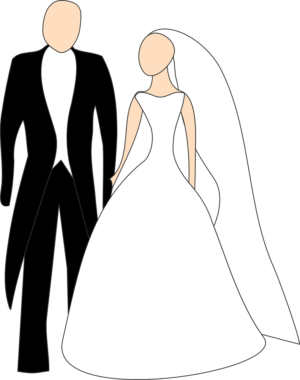 A Man And Woman In Wedding Attire