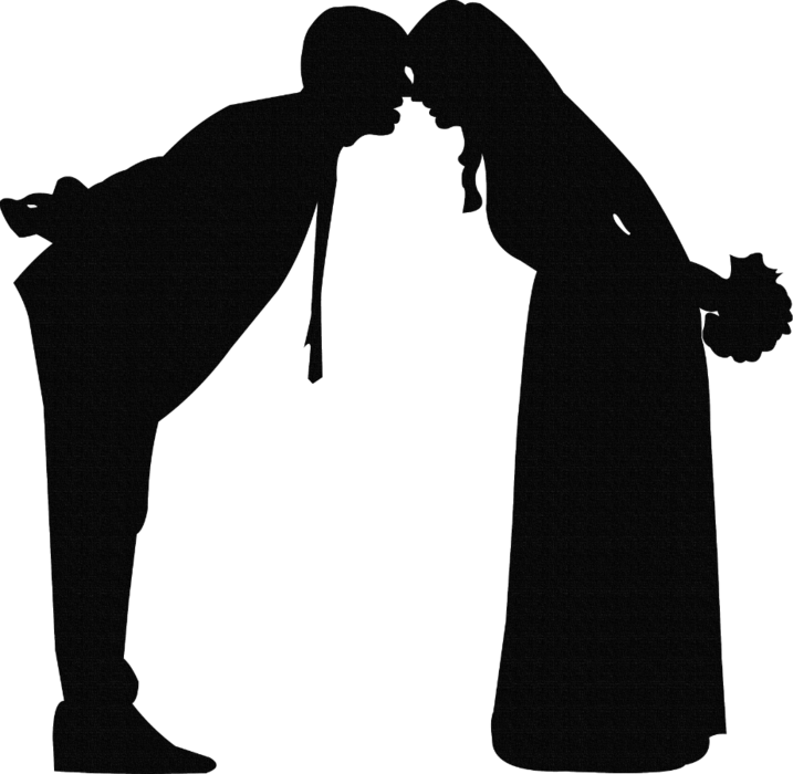 Silhouette Of A Man And Woman Kissing