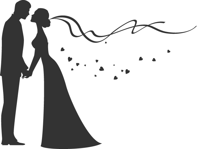 A Silhouette Of A Man And Woman Kissing