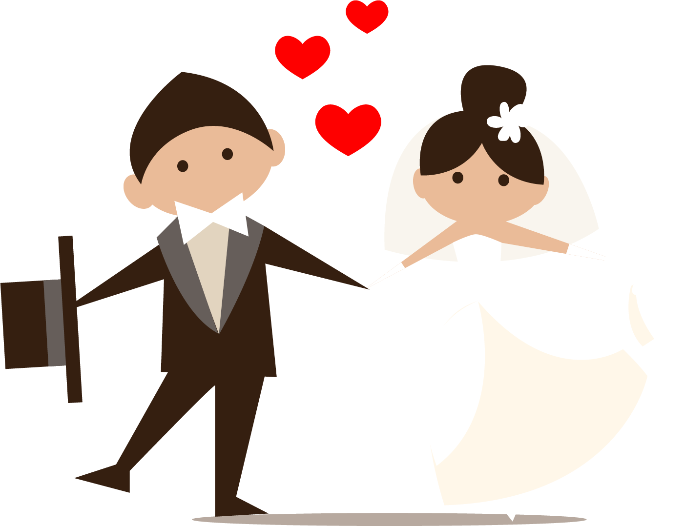 A Cartoon Of A Bride And Groom