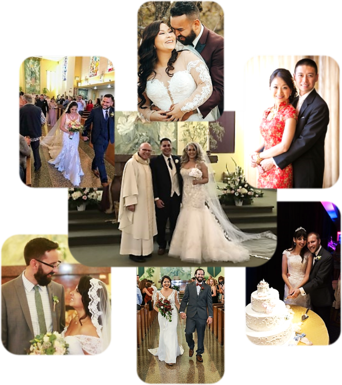 A Collage Of A Wedding Couple