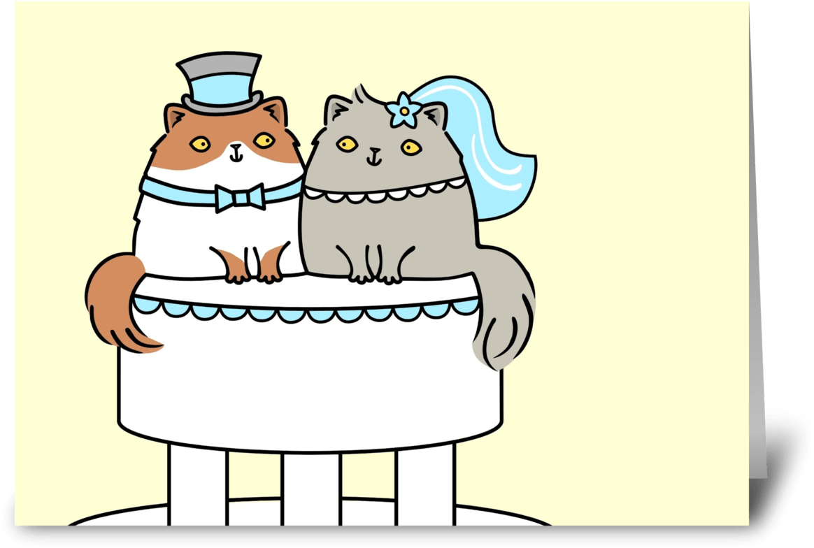 A Cartoon Of Cats On A Cake