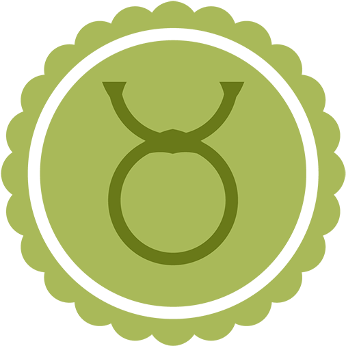 A Green Circle With A Symbol In It