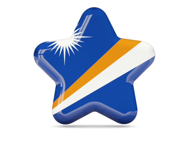 A Blue And Orange Star With White And Orange Stripes