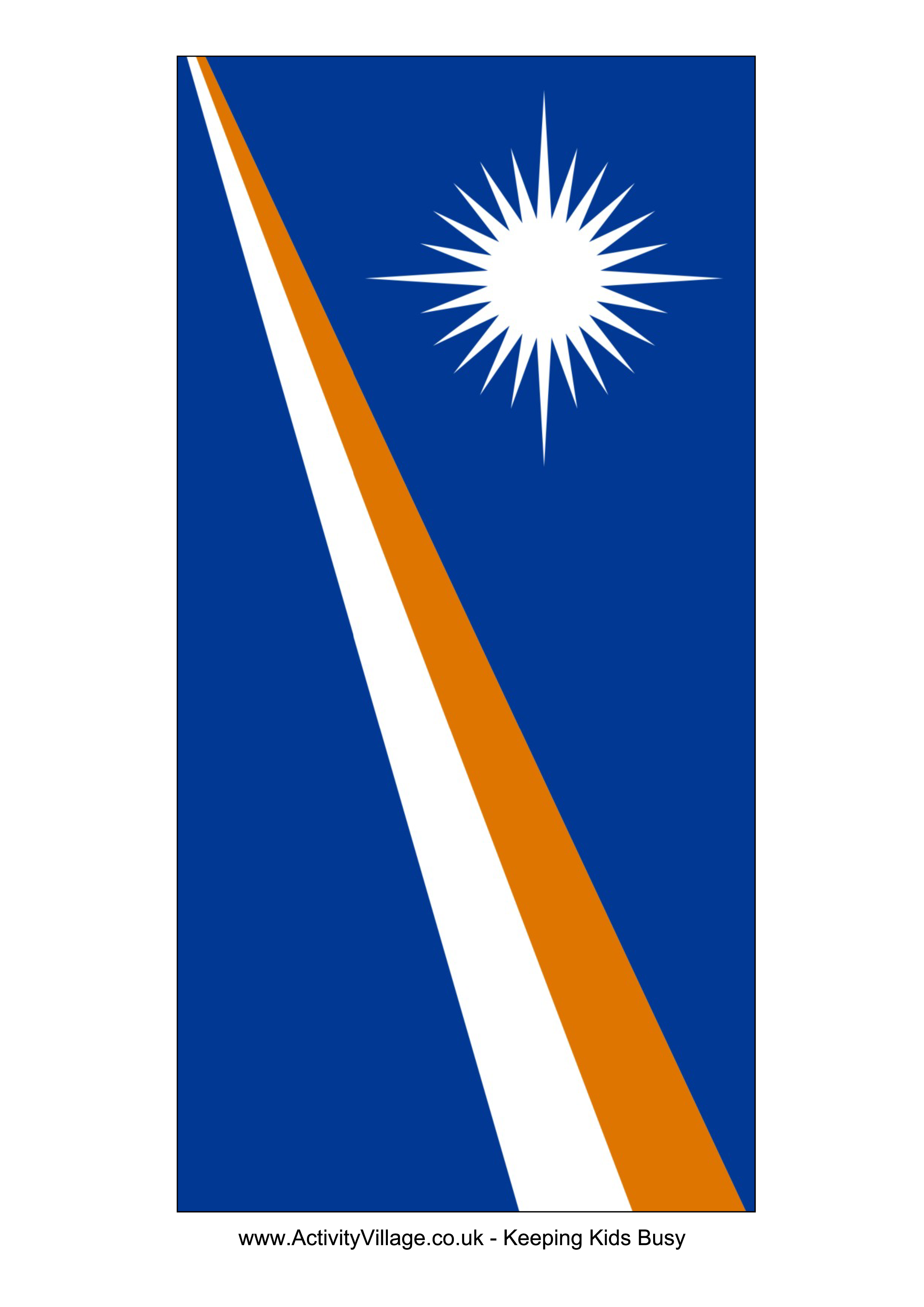 A Blue And Orange Rectangular Object With A White Star And A White Star