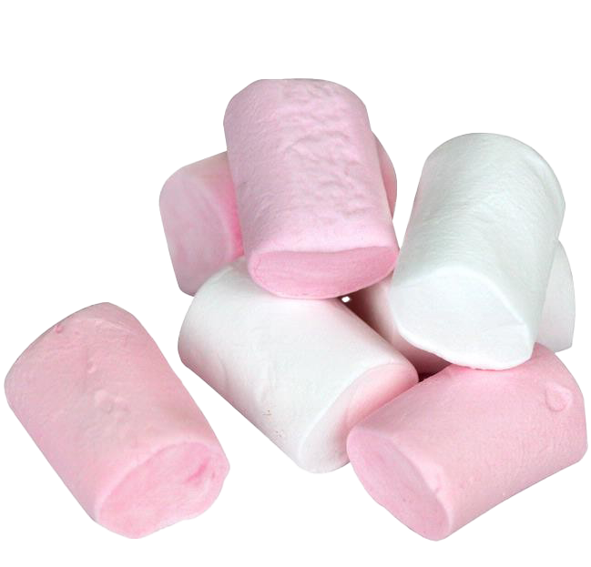 A Group Of Pink And White Marshmallows