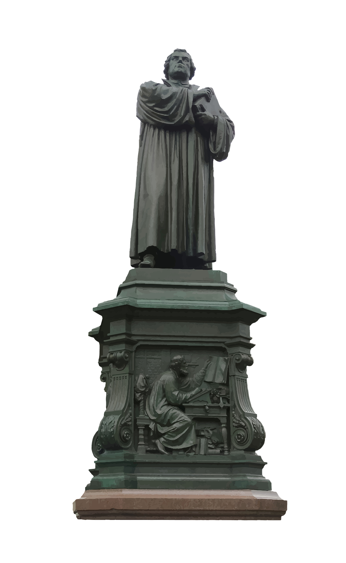 A Statue Of A Man With A Robe