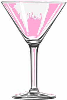 A Pink Drink In A Martini Glass