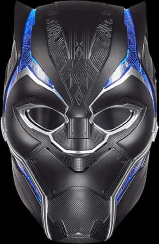 A Black Mask With Blue Accents