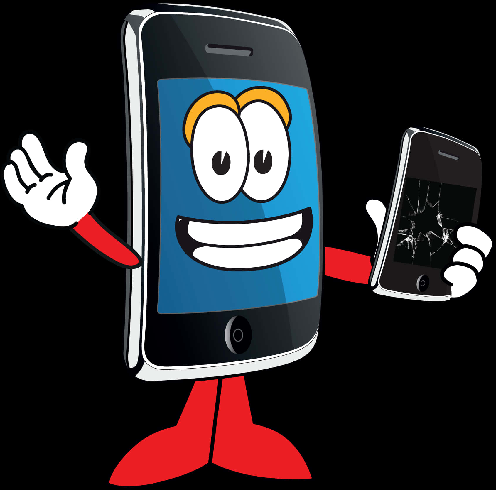 Mascot Broken Phone Clipart