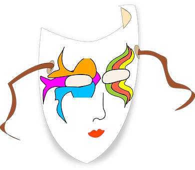 A Mask With Colorful Face Paint