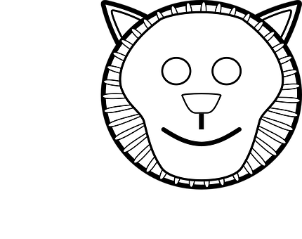 A Black And White Lion Face