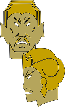 A Yellow And Gold Mask