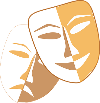 A Pair Of Masks With Shadows